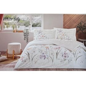 Özdilek White Lily Lila Kahve Tek Kişilik Nevresim Takımı
