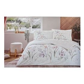 Özdilek White Lily Ranforce Lila Çift Kişilik Nevresim Takımı