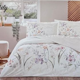 Özdilek White Lily Ranforce Lila Çift Kişilik Nevresim Takımı