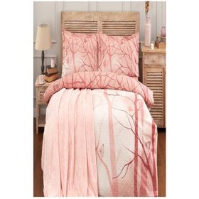 Özdilek Wild Wood Soft Bordo Battaniyeli Çift Kişilik Nevresim
