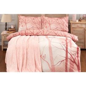 Özdilek Wild Wood Soft Bordo Battaniyeli Çift Kişilik Nevresim