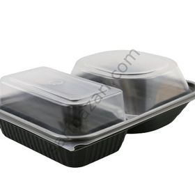 Özge Plastik 180 Adet 2 Bölmeli Hamburger Kabı ve Kapağı