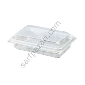 Özge Plastik 25 Adet 4 Bölmeli Sıcağa Dayanıklı Kapaklı Kebap Kabı