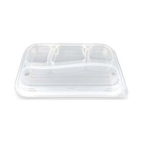 Özge Plastik 25 Adet 4 Bölmeli Sıcağa Dayanıklı Kapaklı Kebap Kabı