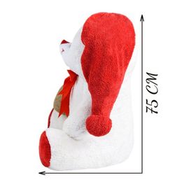 Özgüner Oyuncak 75 cm Ponpon Beyaz Şapkalı Ayıcık