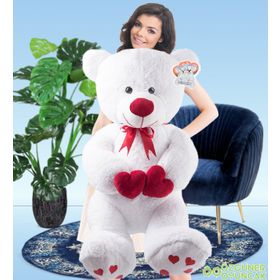Özgüner Oyuncak Çift Kalp Tutan Ayı 130 cm Peluş Oyuncak