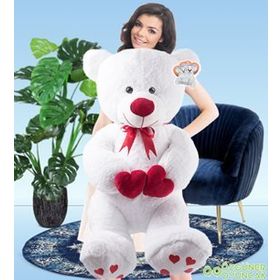 Özgüner Oyuncak Çift Kalp Tutan Ayı 130 cm Peluş Oyuncak