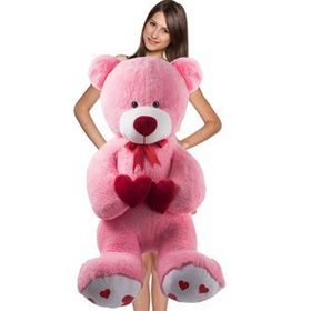 Özgüner Oyuncak Çift Kalp Tutan Ayı 130 cm Peluş Oyuncak