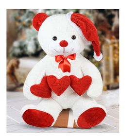 Özgüner Oyuncak Noel Şapkalı Üç Kalpli Ayıcık 90 cm Peluş Oyuncak