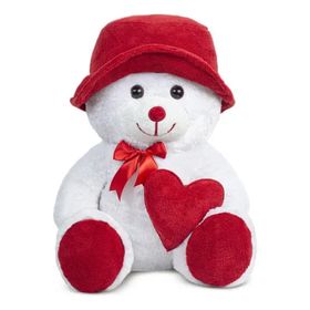 Özgüner Oyuncak Şapkalı ve Kalpli Ayıcık 50 cm Peluş Oyuncak
