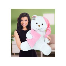 Özgüner Oyuncak Yastıklı Uyku Arkadaşı Pembe Ayıcık 80 cm Peluş Oyuncak