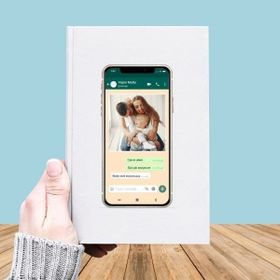 Özgüvenal DEFTER-032 Fotoğraf Baskılı Whatsapp Temalı Deri Kaplı Defter