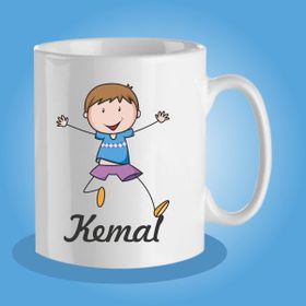Özgüvenal Kişiye Özel Karikatür Temalı Bardak-10 Beyaz Kupa Bardak