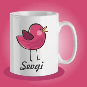 Özgüvenal Kişiye Özel Karikatür Temalı Bardak-5 Beyaz Kupa Bardak