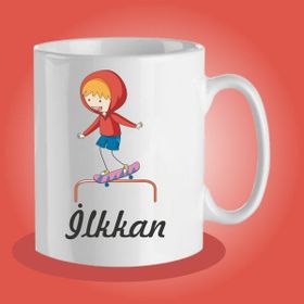 Özgüvenal Kişiye Özel Karikatür Temalı Bardak-9 Beyaz Kupa Bardak