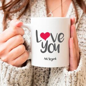 Özgüvenal Love You Beyaz Kupa Bardak
