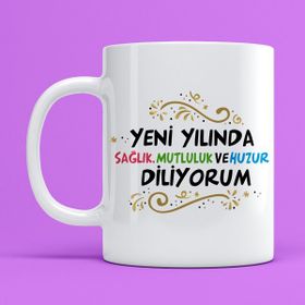 Özgüvenal Yeni Yıl Bardak-3 Beyaz Kupa Bardak