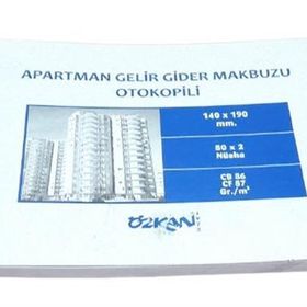 Özkan Armat No:3 50x2 12'li Nüsha Otokopili Apatman Gelir Gider Defteri