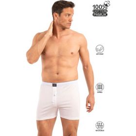 Özkan Underwear 0041 Beyaz Şardonlu Erkek Boxer