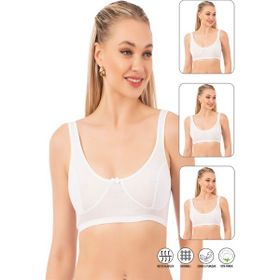 Özkan Underwear 0564 Beyaz 3 Lü Ribana Yarım Kadın Sütyen
