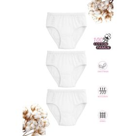 Özkan Underwear 0825 Beyaz Papatyalı 3'lü Kız Çocuk Külot