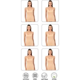 Özkan Underwear Ten 0107 6'lı İp Askılı Pamuklu Ribana Örme Atlet