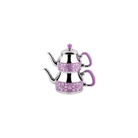 Özkent K-333 Symbol Orta Lila Desenli Çaydanlık