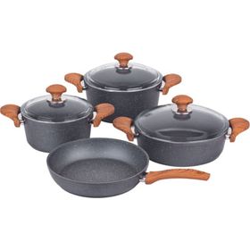 Özkent K-541 Rose Gold 7 Parça Granit Güveç Metal Tencere Set