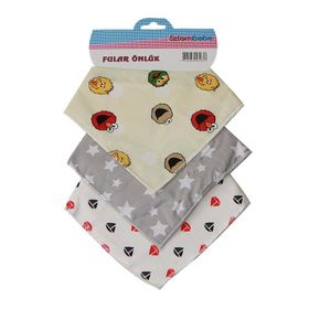Özlem Bebe 3'lü Çıtçıtlı Fular Önlük