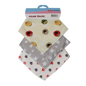 Özlem Bebe 3'lü Çıtçıtlı Fular Önlük