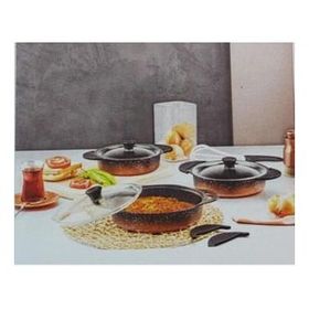 Özlife 697 Rose İbiza 6 Parça Döküm Sahan Tencere Seti