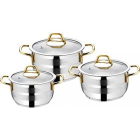 Özlife Ada 3'lü Gold Kulp Güveç Tencere Seti