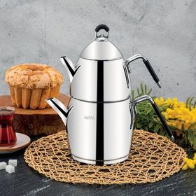 Özlife Emirgan 4 Parça Silikon Saplı Aile Boy Çaydanlık Takımı