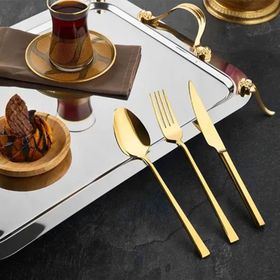 Özlife Hüma Titanyum Gold 36 Parça Çatal Kaşık Bıçak Takımı