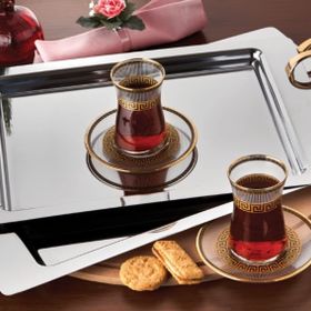 Özlife Lisa Gold İkili Çay Tepsisi