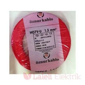 Öznur 1.5 mm Nya Kırmızı 100 m %100 Bakır Kablo