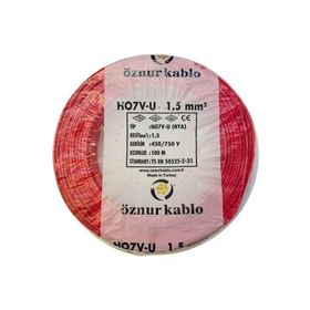 Öznur 1.5 mm Nya Kırmızı 100 m %100 Bakır Kablo