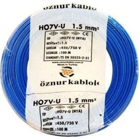 Öznur 1.5 mm Nya Mavi 100 m %100 Bakır Kablo