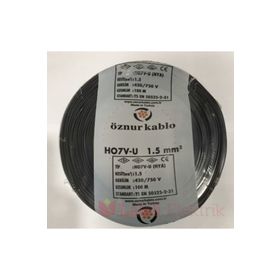 Öznur 1.5 mm Nya Siyah 100 m %100 Bakır Kablo