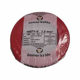 Öznur 1,5 mm Kırmızı H07V-U Nya Kablo