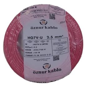 Öznur 2.5 mm Kırmızı NYA Kablo