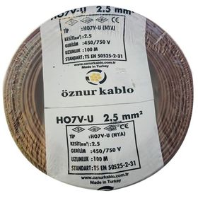 Öznur 2.5 mm Nya Kahverengi 100 m %100 Bakır Kablo