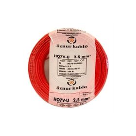 Öznur 2.5 mm Nya Kırmızı 100 m %100 Bakır Kablo