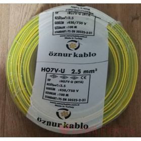 Öznur 2.5 mm Nya Sarı Yeşil 100 m %100 Bakır Kablo
