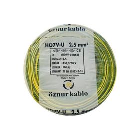 Öznur 2.5 mm Nya Sarı Yeşil 100 m %100 Bakır Kablo