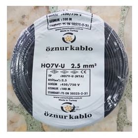 Öznur 2.5 mm Siyah NYA Kablo