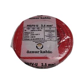 Öznur 2,5 mm Kırmızı H07V-U Nya Kablo