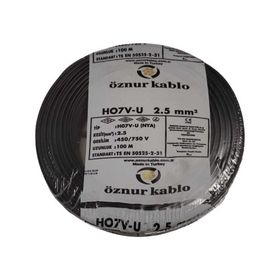 Öznur 2,5 mm Siyah H07V-U Nya Kablo