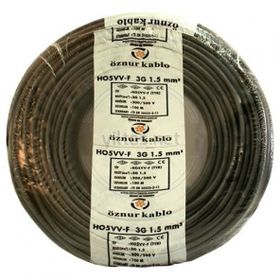 Öznur 3 x 1.5 mm 13 mt Siyah Tam Bakır Ttr Kablo