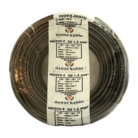 Öznur 3 x 1.5 mm 18 mt Siyah Tam Bakır Ttr Kablo